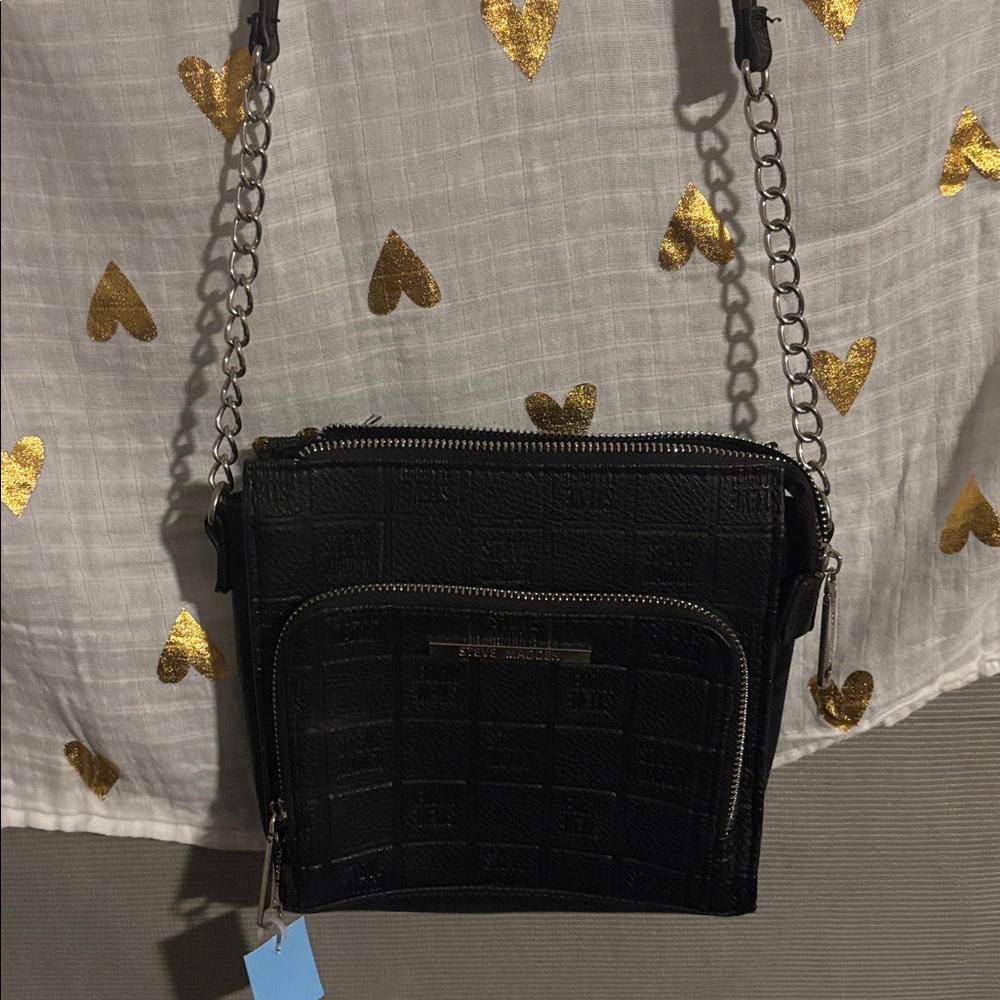 Steve Madden Black Textured Crossbody Bag